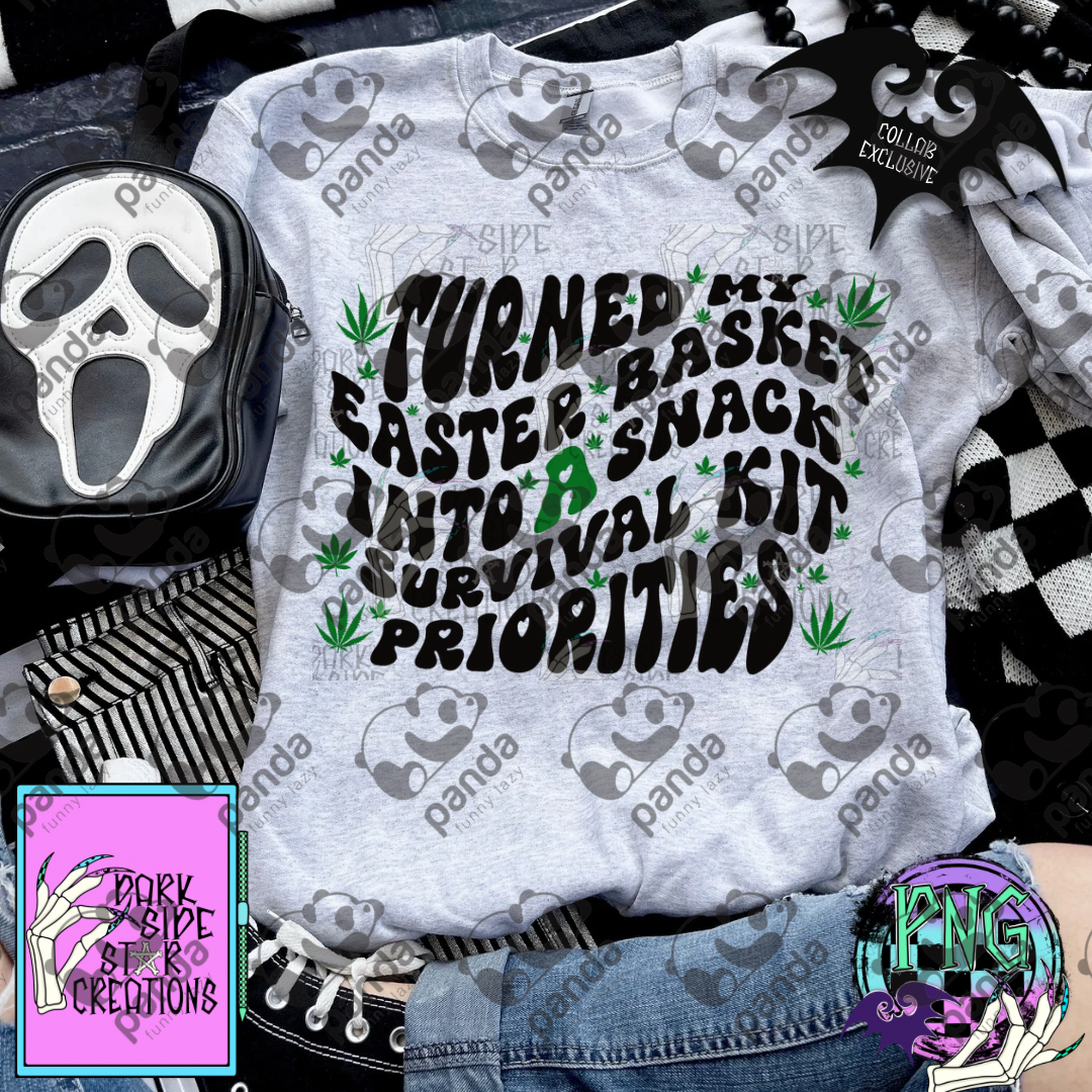 Turned my easter basket into a snack survival kit - priorities