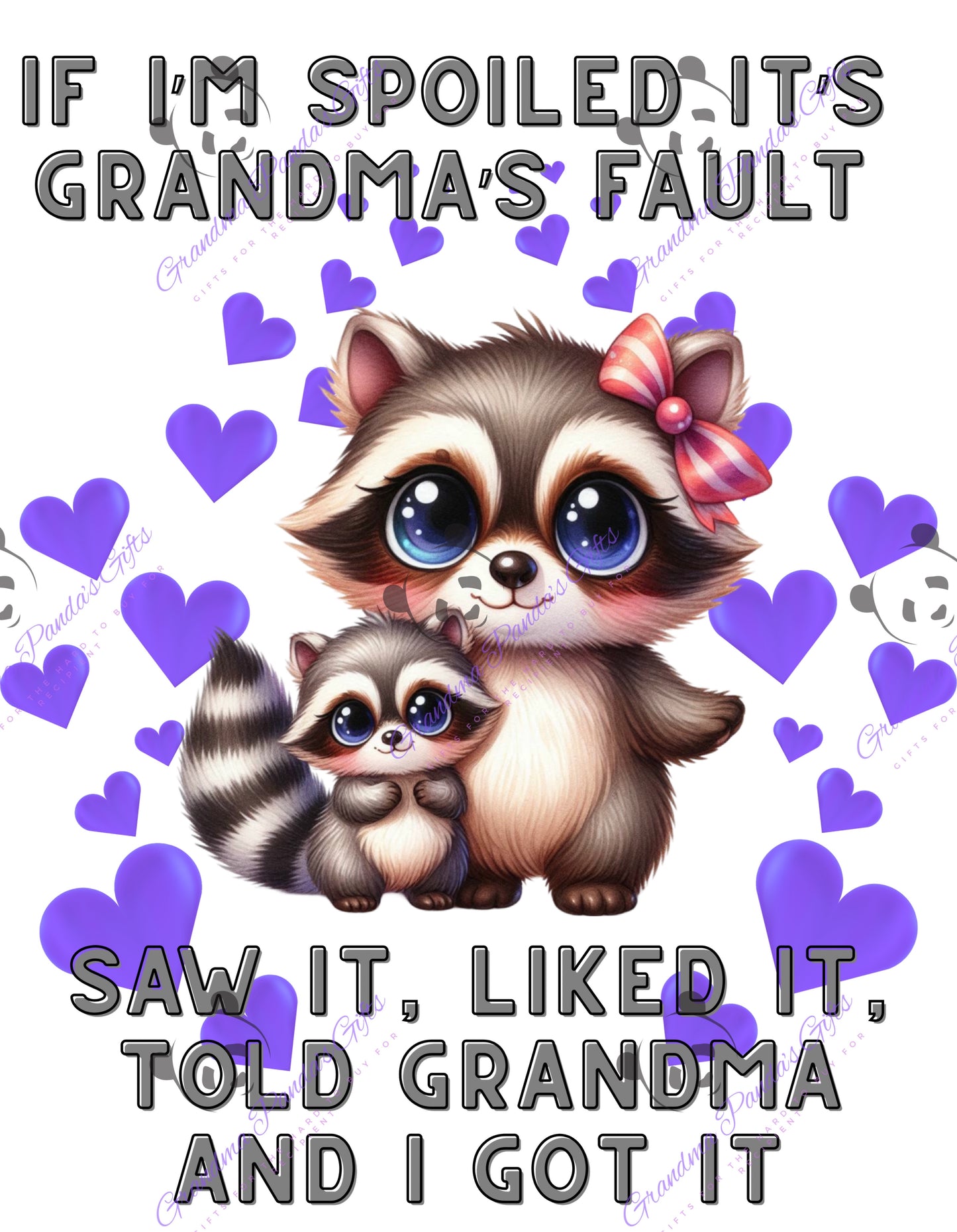If I’m spoiled it’s Grandma’s fault (raccoon)