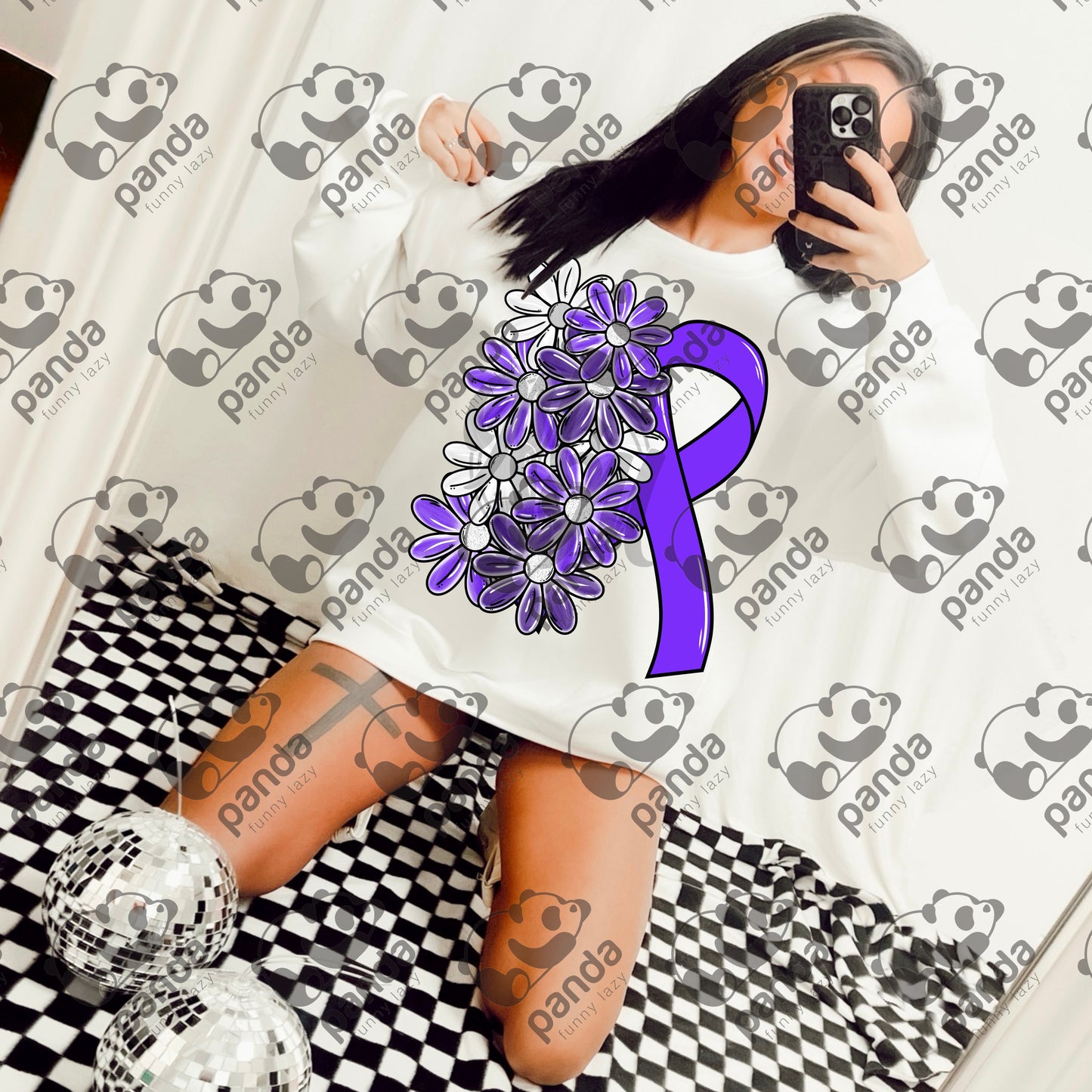 Floral domestic violence ribbon