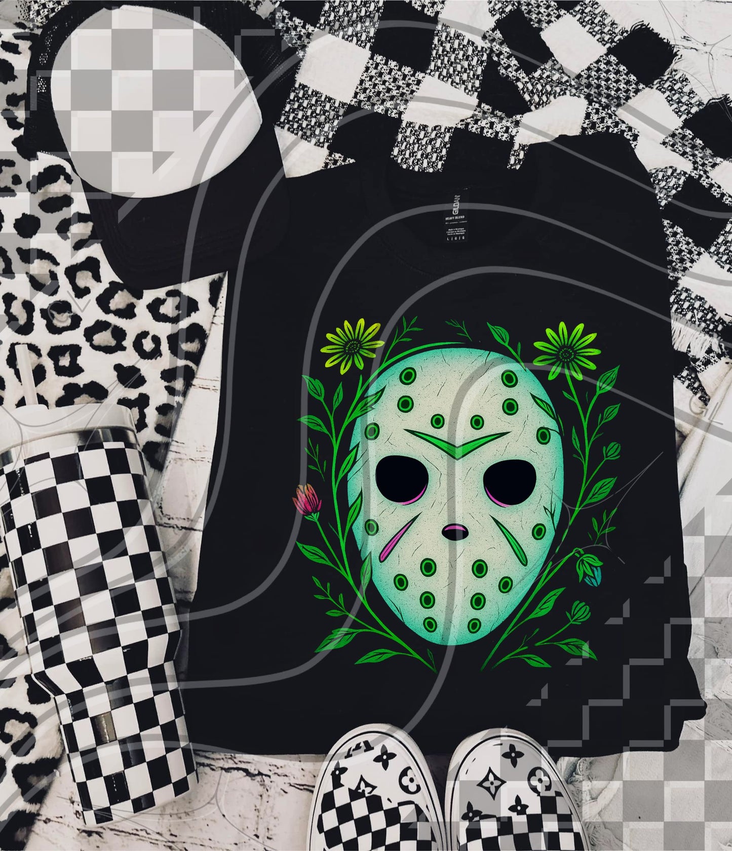 Green hockey mask