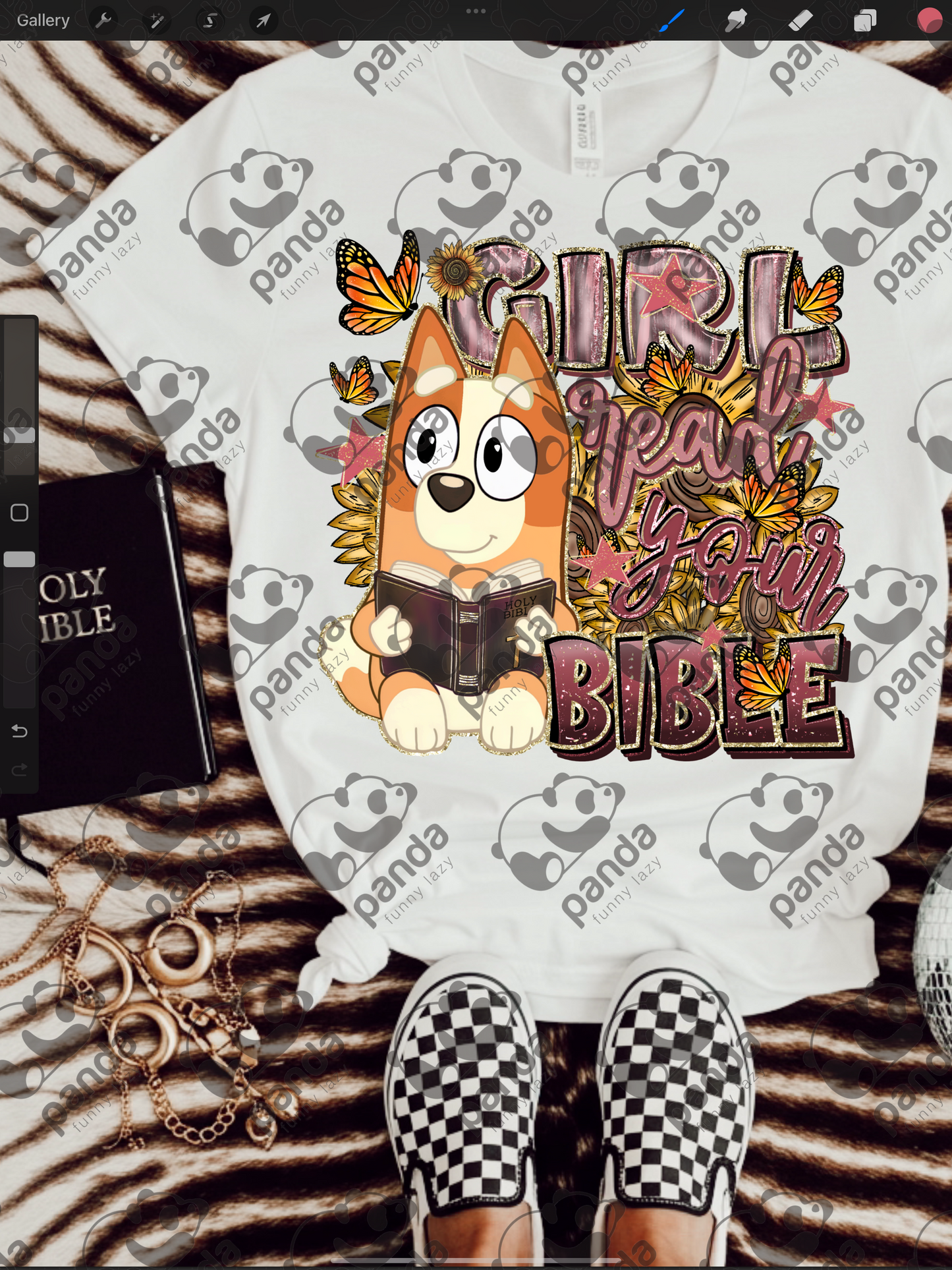 Girl read your Bible (cartoon dog)