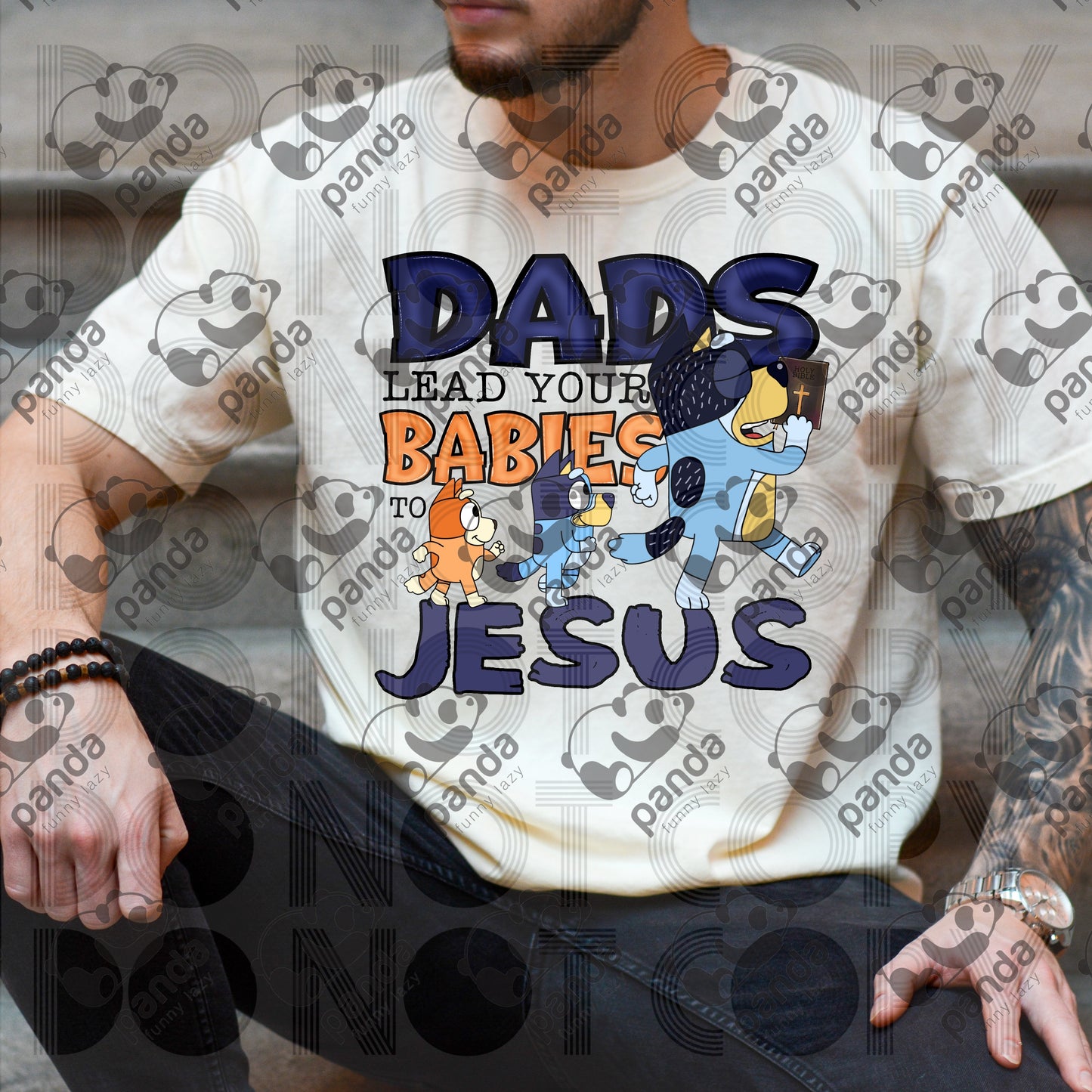 Dads lead your babies to Jesus (cartoon dogs)