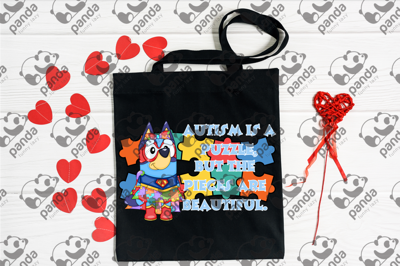 Autism is a puzzle but the pieces are beautiful (cartoon dog)