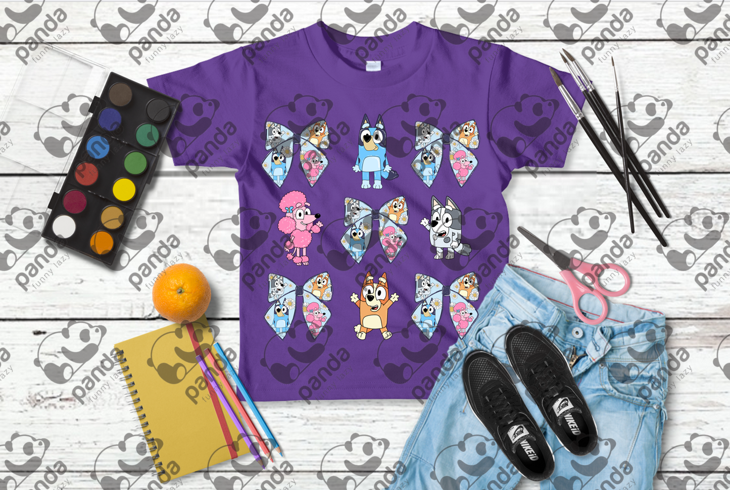 Cartoon dogs and bows