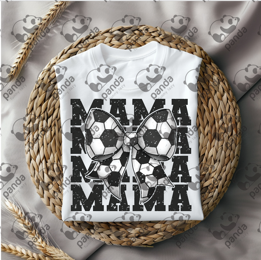 Mama with soccer bow - distressed
