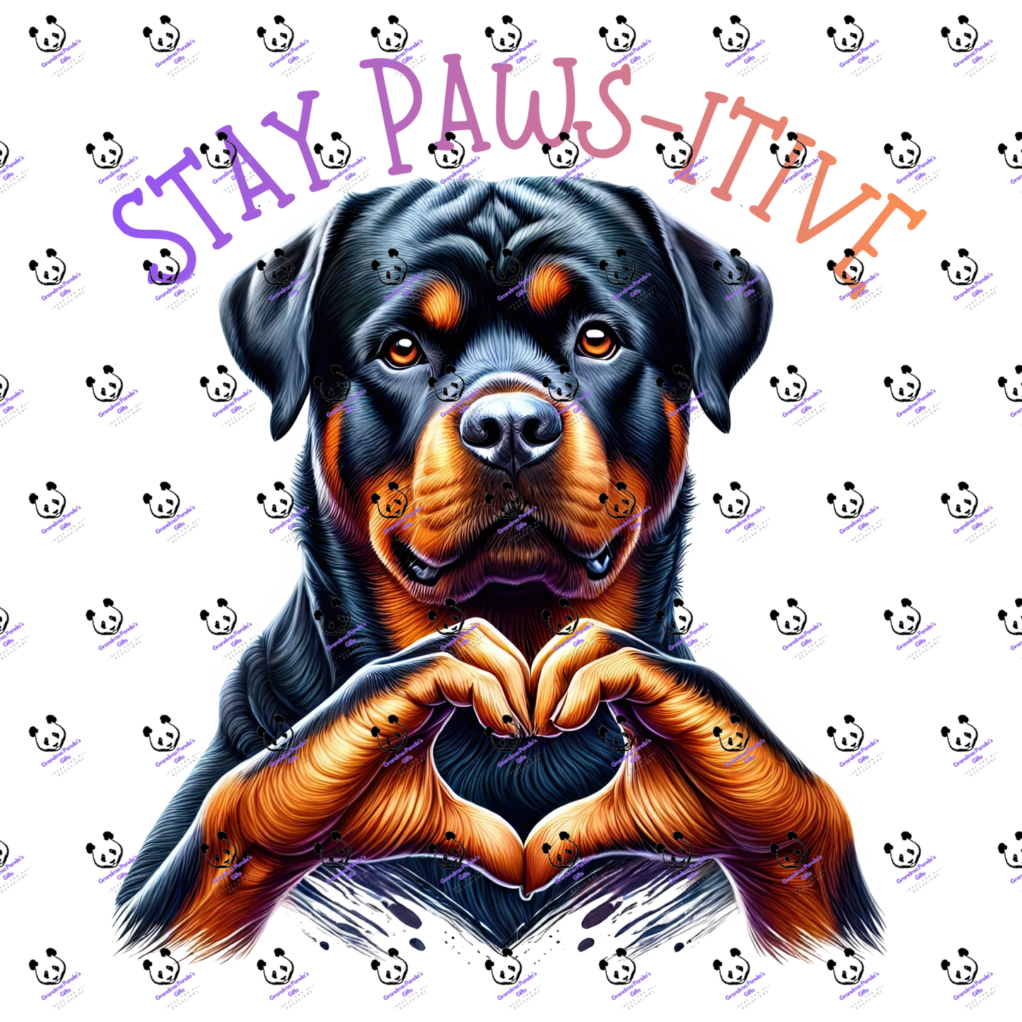 Stay paws-itive Rottweiler