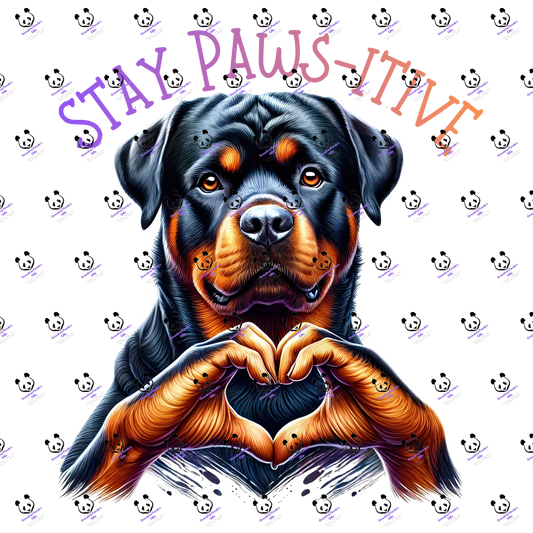 Stay paws-itive Rottweiler