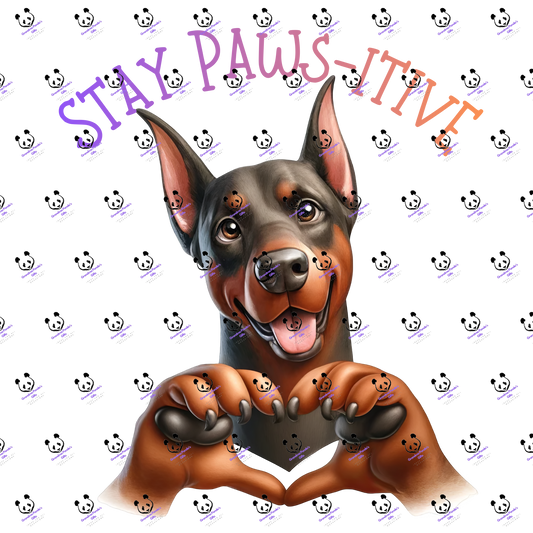 Stay paws-itive doberman
