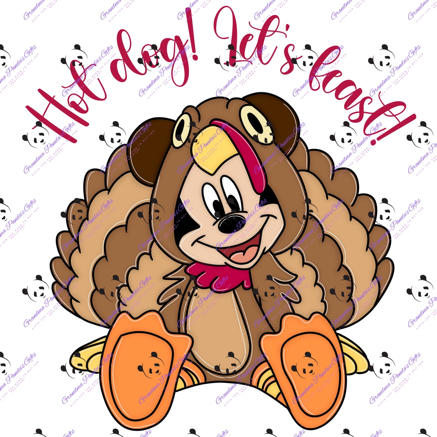 Hot dog! Let’s feast! (Cursive)