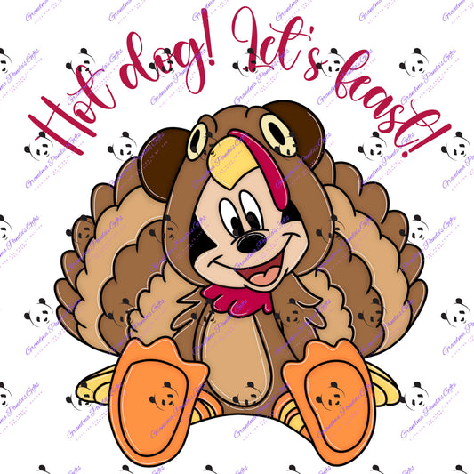 Hot dog! Let’s feast! (Cursive)