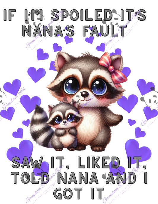 If I’m spoiled it’s Nana’s fault (raccoon)