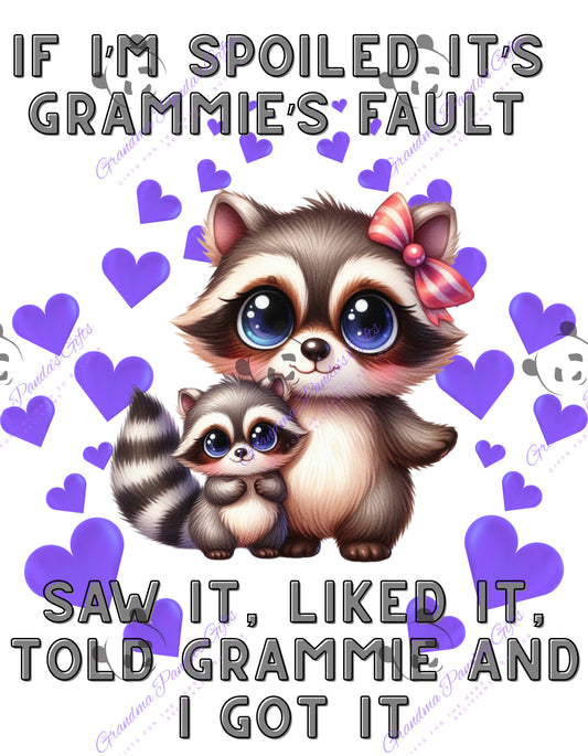 If I’m spoiled it’s Grammie’s fault (raccoon)