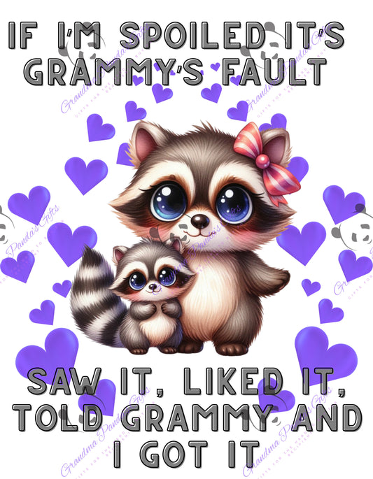 If I’m spoiled it’s Grammy’s fault (raccoon)