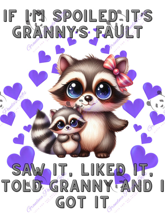 If I’m spoiled it’s Granny’s fault (raccoon)
