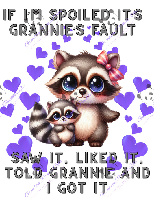 If I’m spoiled it’s Grannie’s fault (raccoon)