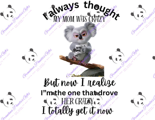 I always thought my mom was crazy