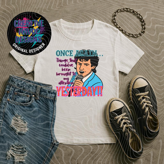 Once again things that could have been brought to my attention yesterday