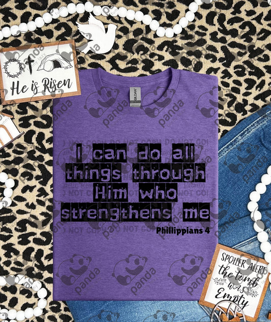 I can do all things through Him who strengthens me (black)