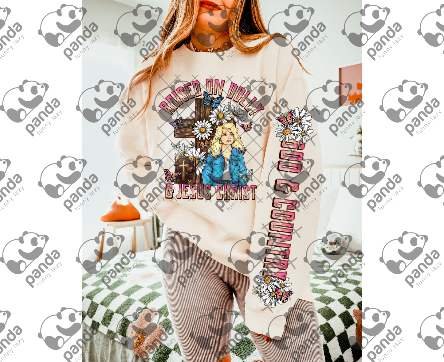 Raised on Dolly and Jesus Christ with sleeve option