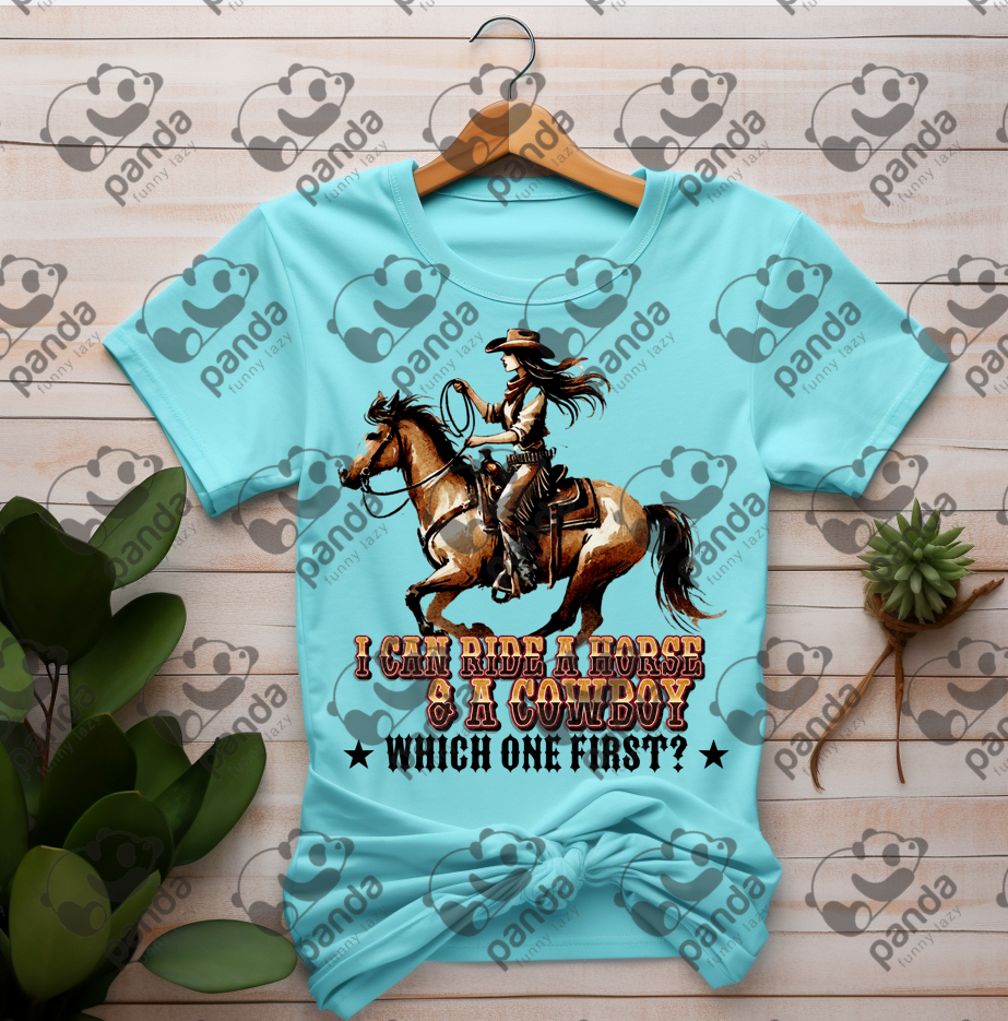 I can ride a horse and a cowboy - which one first?